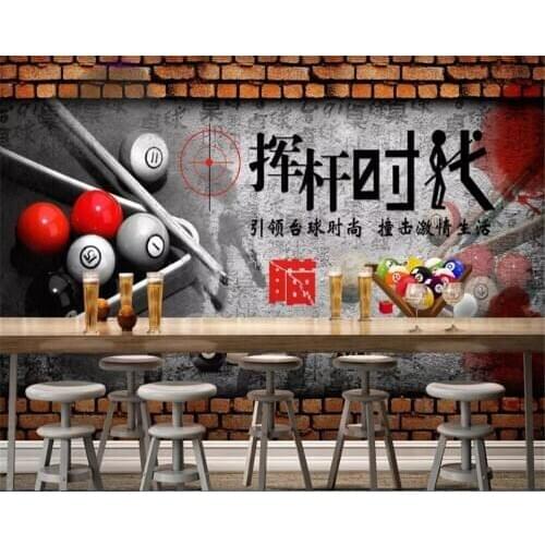 Beibehang wallpaper for walls in rolls Creative billiard room billiard hall brick wallpaper background decorative mural behang