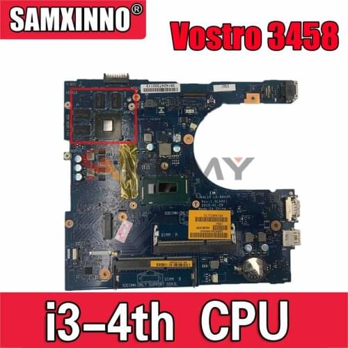 Original Laptop motherboard For DELL Vostro 3458 3558 I3-4005U SR1EK N15V-GM-S-A2 Mainboard CN-0PPD60 0PPD60 AAL10 LA-B843P