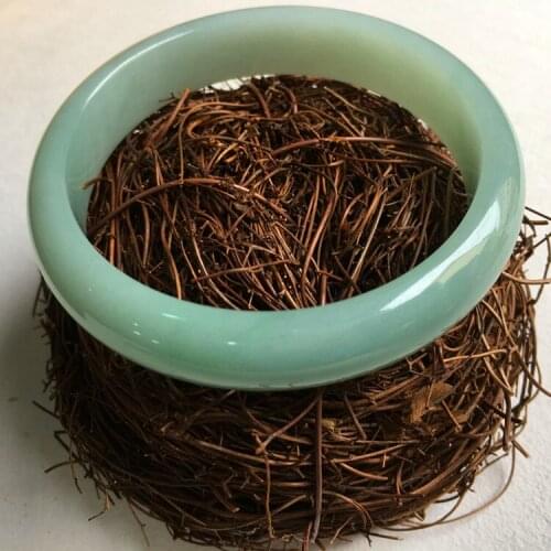 Send Certificate Natural Myanmar Jade A-Class Carved 54mm-62mm Ice Green Bracelet Exquisite Bracelet