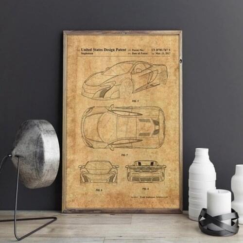Car Patent for McLaren, artwork,Sports Car canvas wall art poster, room decor, print,blueprint, gift idea,wall Decorations