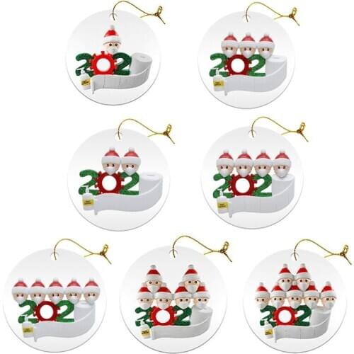 Personalized Name Christmas Ornament kit with Mask, Quarantine Survivor Family C