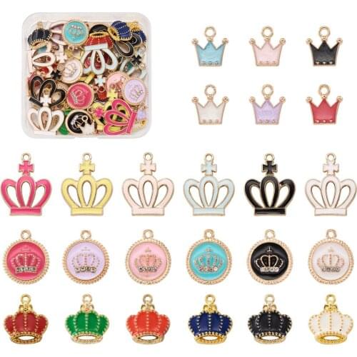 40pcs/Box Mixed Shape Alloy Enamel Pendants for Necklace Bracelet jewelry making,Mixed Color, 74x72x17mm