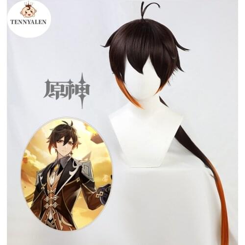 Project Zhong Li Cosplay Genshin Wig Impact Game Props Anime Male Accessories Xmas Holiday Gift Adult 2021 New Style