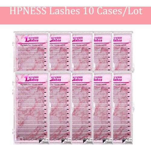 Russian Individual 3D/4D/5D Volume Fans Eyelashes Extension Wide Makeup Silk Premium Volume Pre-made Lashes C/D 10 Trays