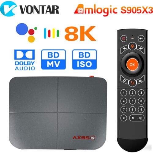 2020 AX95 DB TV Box Support Dolby Android 9.0 Amlogic S905X3 MV BD ISO Dual Wifi 4K Google Player Youtube Smart TV Set Top BOX