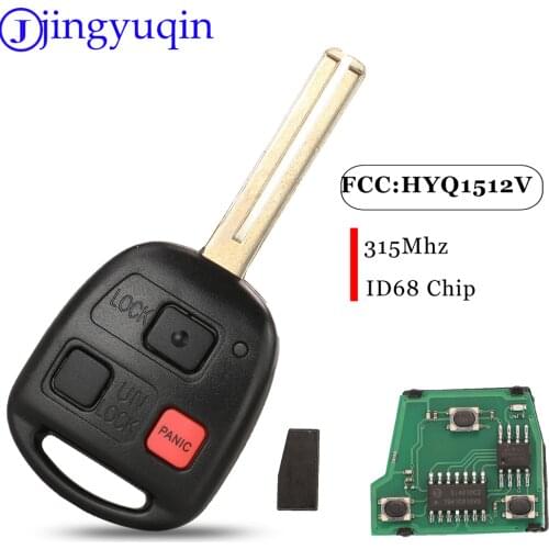 Jingyuqin Replacement 3 Buttons Smart Car Key Fob 315Mhz 4D68 For Lexus GX470 LX470 HYQ1512V With Toy48 Blade