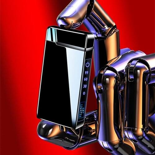 New Windproof Metal USB Lighter Torch Lighter Jet Dual Plasma Arc Lighter Gas Electric Butane Chargeable Pipe Cigar Lighter