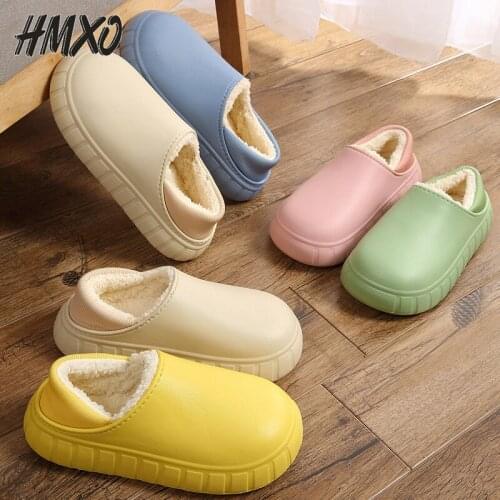 Winter Cotton Slippers with Non-slip Waterproof and Warm Cotton Shoes Indoor Home One-step EVA Waterproof Non-slip Cotton Shoes