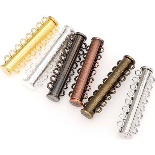 5pcs/lot 2/3/4/5/6/8 Rows Gold Magnetic Clasps Connectors For Multi-Strand Layering Necklace Bracelet Clasp DIY JewelryFinding