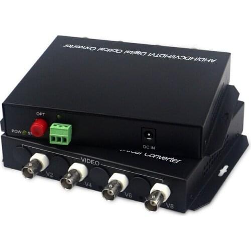 1pair 4 Channel 1080P Fiber Optical Video Converter HD AHD CVI TVI 4V1D Single Mode Single Fiber 10KM with RS485 Reverse Data