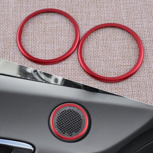 1 Pair Front Interior Speaker Frames Rings Trims Aluminum Alloy Red Fit for Hyundai Sonata 2020 2021 Car Accessories