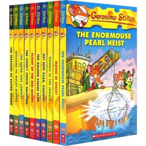 10 Books Geronimo Stilton 51-60 Humor Adventure Explore Brave Comic Fiction Parent Child Kids Story English Picture story Book
