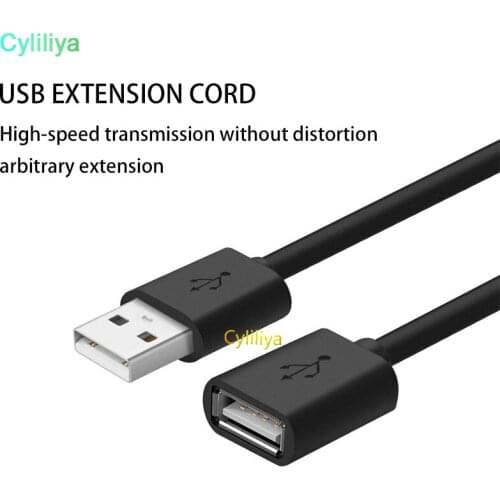 100pcs USB Extension Cable USB 2.0 Male to Female 0.5m 1m USB Data Sync Transfer Extender Cable