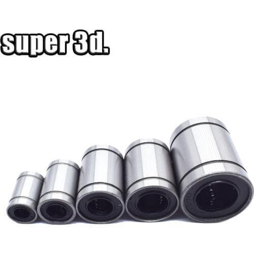 12pcs LM6UU LM8UU LM10UU LM12UU LM16UU Ball bearing 6/8/10/12/16mm Rail Linear Bushing CNC Linear Bearings in Aluminum Rod Shaft