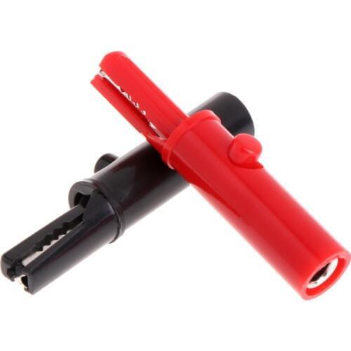 2Pcs/Set Push Button Type Full Protective Alligator Clips For Professional Multimeter