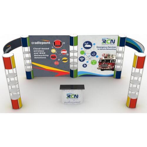 20ft Portable Trade Show Display Pop Up Stand Event Banners Sets Exhibition Twister Tower Booth lights inside