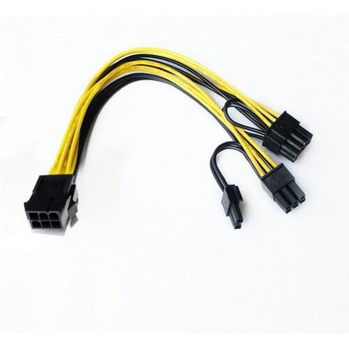 200PC 6-pin PCI Express zu 2 x PCIe 8 (6 + 2) pin Motherboard Graphics Grafikkarte PCI-e GPU Power Kabel 6 zoll VGA Splitter
