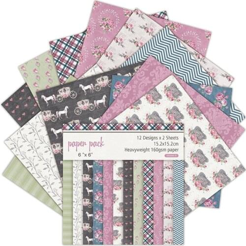 24Pcs/Lot Carriage Material Papers DIY Scrapbooking Album Diary Gift Decorative Paper Scrapbooking Paper