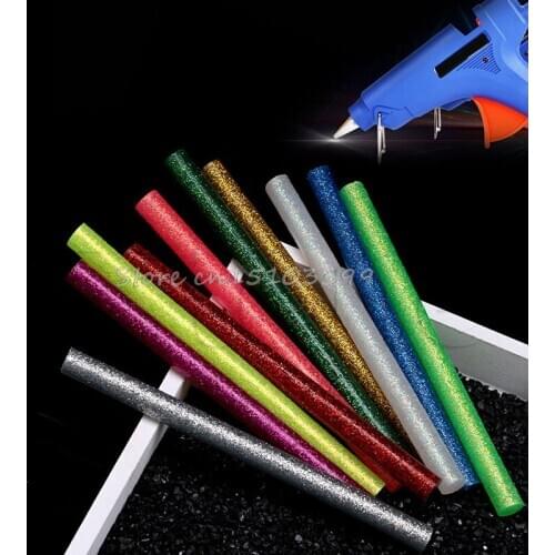 5Pcs 7mm Mini Glue Sticks For Hot Melt Gun General Purpose Colored Flash Adhesive Drop Ship