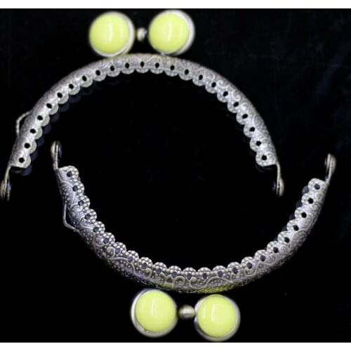 50PCS 8.5cm Arch Embossed Ruffled Purse Bag Frames Kiss Clasps Clutch Buckle Lock Yellow Oblate Handbag Handle Luggage Hardware