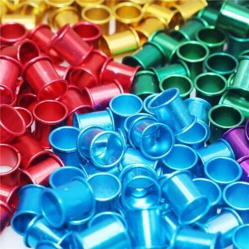 500 Pcs Aluminum Poultry Foot tag ring Pigeon Bird Foot Ring Farm Animal Carriers Inner diameter 8mm Length 10mm Bright colors