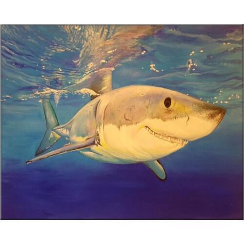 Shark diamond painting Diy square round Full Diamond Embroidery rhinestone animals Mosaic Handicrafts Wedding DecorationZP-2832