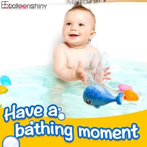 Balleenshiny Bathing toys Whale children electric lights induction Summer gifts parent-child interaction