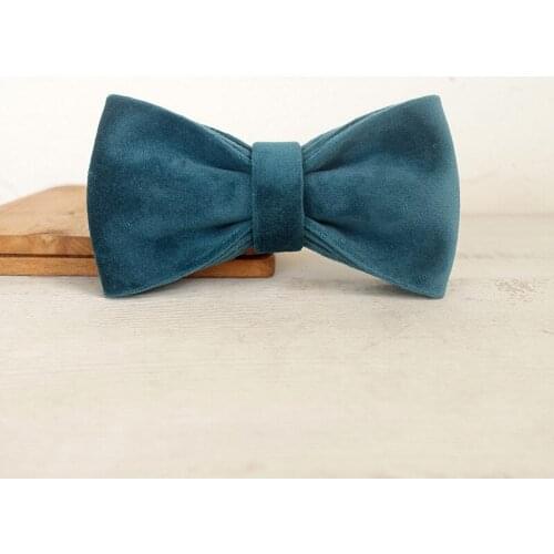 Turquoise Velour Dog Bowtie Pets Collar Accessory Puppy Cat Pet Supplies Grooming Tools Dogs Dismountable Ornamental Bow Ties