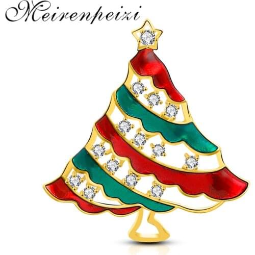 Christmas Tree Brooch Rhinestone Pin Fashion Jewelry Christmas Gift Female Girl Child New Year Christmas Brooch