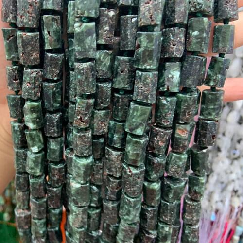 8x11mm Natural Faceted Green Charoite Stone Beads 38cm Tube Column Spacer DIY Loose Beads For Jewelry Making Beads Accessories