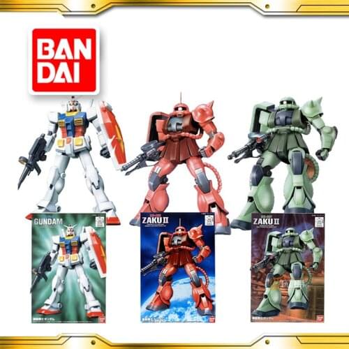 BANDAI GUNDAM FG 01 02 03 UC RX-78-2 ZAKU II MS-06S Gundam model kids assembled Robot Anime action figure toys