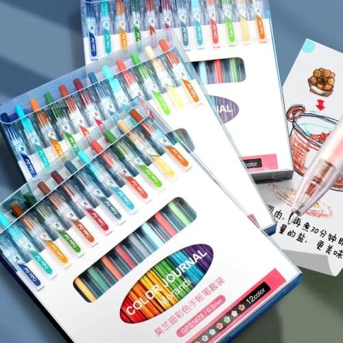 Morandi Gel Pens Ballpoint Kawaii Highlighter Set Multi Color Cute Ink Pen Office School Art Supplies Stationery Replace Refill