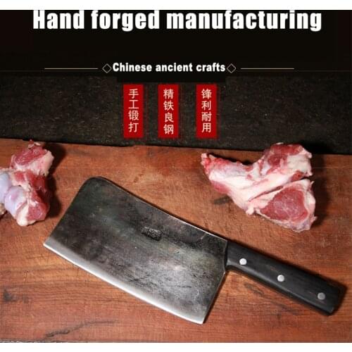 Hand Forged Bone Knife Kitchen Bone Knife Chef Special Knife Chinese ancient craftsmanship Good toughness, sharp and Tang Knife