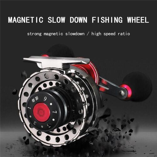 Magnetic Slow Down All Metal Fishing Wheel Micro-lead Wheel Descending Valve Fishing Front Wheel Fishing Line Pesca Accesorios7