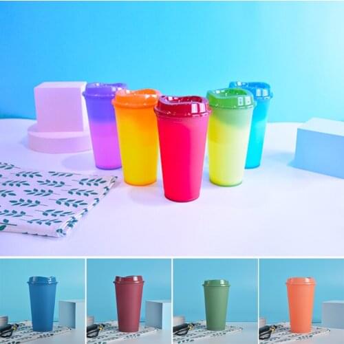 Hot Color Changing Cups with Lids 473ml Reusable BPA Free Creative Hot Drink Cups for Kids Drinkware Kitchen Dining Home Garden