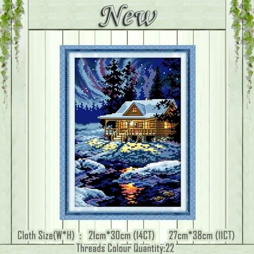 The night of the Arctic painting counted printed on the canvas DMC 11CT 14CT kits chinese Cross Stitch embroidery needlework Set