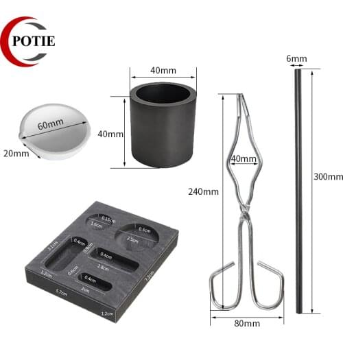5Pcs Melting Graphite Crucible Kits Silver Ingot Mold Jewelry Melting Ingot Tools Set For Gold Silver Platinum