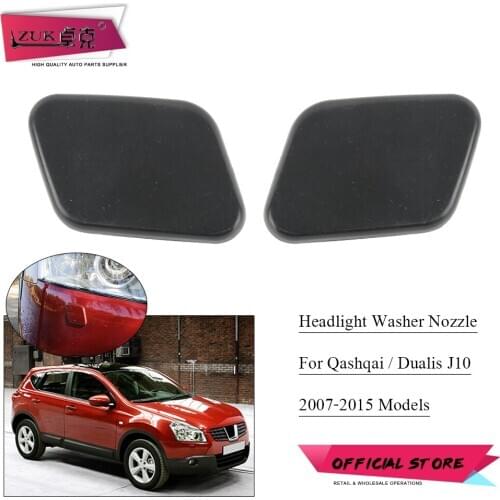 ZUK Headlight Head Light Lamp Washer Water Spray Jet Cover For NISSAN Qashqai 2008-2015 J10 Headlamp Cleaner Nozzle Cap Housing