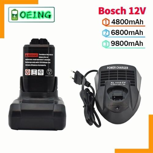 NEWEST for Bosch 10.8V/12V Batttery BAT411 BAT411A BAT412 BAT412A BAT413 BAT413A BAT414 D-70745 2607336013 26073360+charger