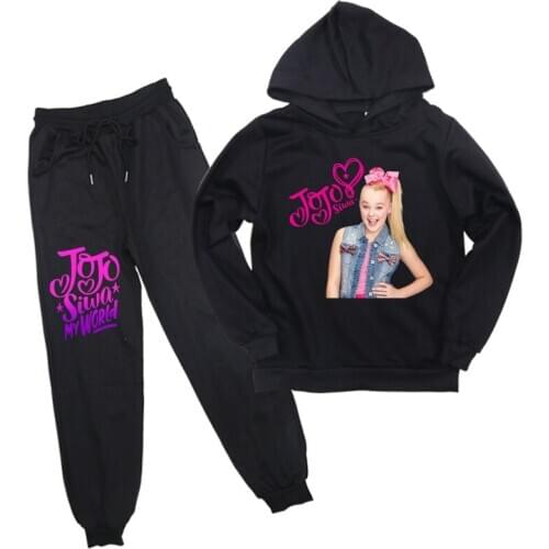 New Boys Girls Fashion Jojo Siwa Sweatshirt Pants Suit Print Pullover Hoodies Cotton Popular Style Sweatshirt Sportswear Tops