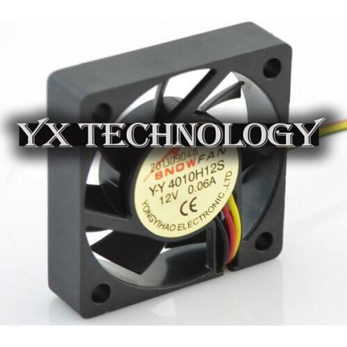 New 40mm Hydraulic bearing silent cooling fan 3 lines YY4010H12S 3P 40*40*10mm12V 0.72W