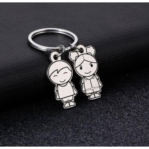 Couple Custom Keychain Gift Name Date Keychain Boy Girl Child Family Stainless Steel Key Ring Kid Pendant Gift For Women Jewelry