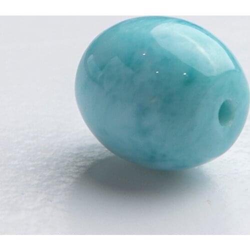 Genuine Natural Blue Larimar Gems Healing Crystal Barrel Shape Necklace Fashion Pendant 15*14mm