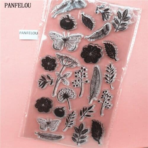 PANFELOU The flower leaves Transparent Clear Silicone Stamp/Seal DIY scrapbooking/photo album Decorative clear stamp sheets