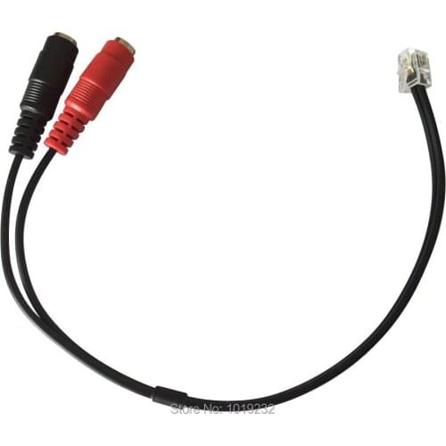 RJ9 plug To Dual 3.5mm Headphone with Mic headset PC headset to RJ9 RJ10 computer headset to phone headset Norstar AVAYA 2410