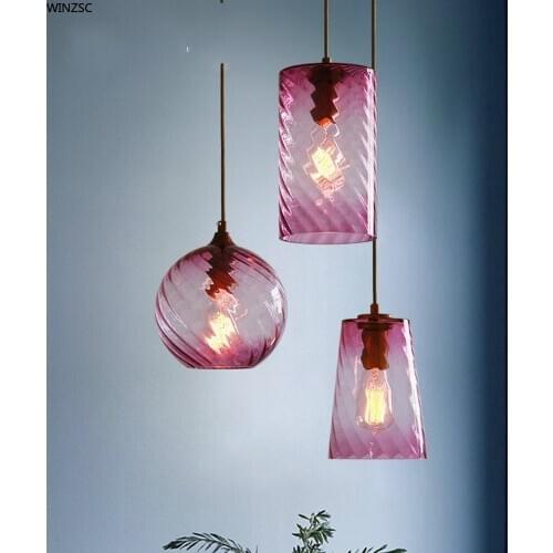 Romantic industrial crazy restaurant pendant lamp nordic retro cafe bar led lamp gradient glass single pendant lights LU8111905