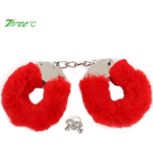 Sex Toys Plush Metal Restraints Handcuffs Ankle Cuffs Adult SM Slave Game Bondage Toys for Couple Sex Juguetes Sexuales