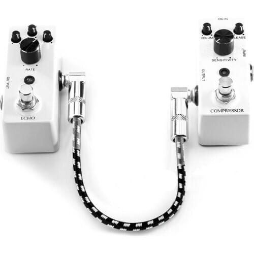 30cm 1/4inch Right Angle Plugs Electric Guitar Effect Pedal Patch Cable Cord Music Equipment Accessories Attachment