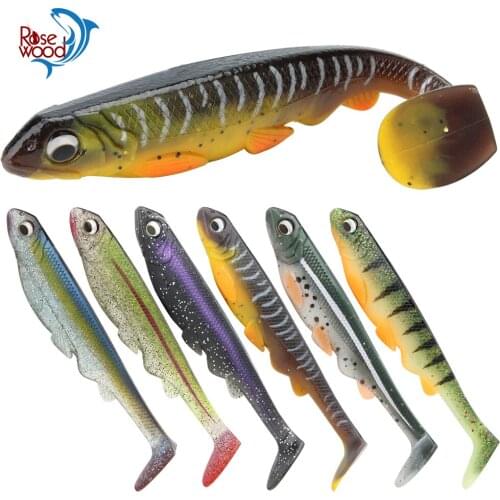 RoseWood T tail Silicone Fishing Lure 6.3in/1.16oz Shad Worm bait for pike fishing Swimbait Wobbler 3D Carp Fishing Soft Bait