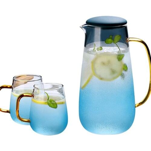 Water Jug Glass Water Pitcher Home Use Kettle Tea Pot Glass Water Jug With Handle for Boiling Cold Drink Ware Glass Pitcher